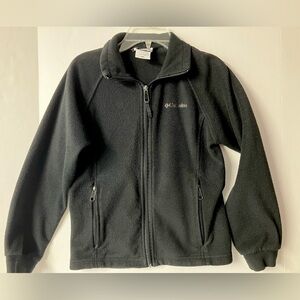 Columbia Fleece Jacket, Kid’s (10-12)/Medium, Black, Full Front Zipper